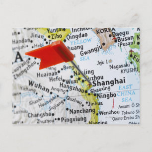 Postale Pingle de carte placée à Shanghai, Chine sur la ca