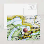 Postale Pingle de carte placée à Toronto, Canada sur la ca (Devant / Derrière)