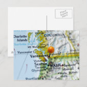 Postale Pingle de carte placée à Vancouver, Canada sur la  (Devant / Derrière)