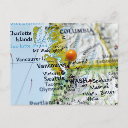 Postale Pingle de carte placée à Vancouver, Canada sur la  (Devant)