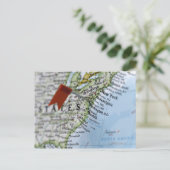 Postale Pingle de carte placée sur la carte de Washington, (Debout devant)