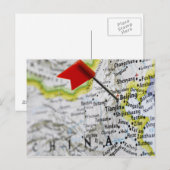 Postale Pinglette de carte placée à Pékin, Chine sur la ca (Devant / Derrière)