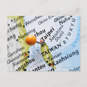 Postale Pinglette de carte placée à Taipei, Taïwan sur la