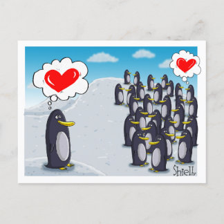 Postale Pingouin Love for Valentines drôle carte valentine