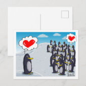 Postale Pingouin Love for Valentines drôle carte valentine (Devant / Derrière)