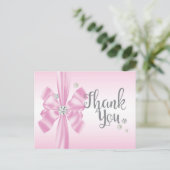 Postale PINK bow élégant carte de remerciements (Debout devant)