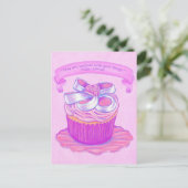 Postale Pink Cupcake~Satisfait Bonne écriture Carte Postal (Debout devant)