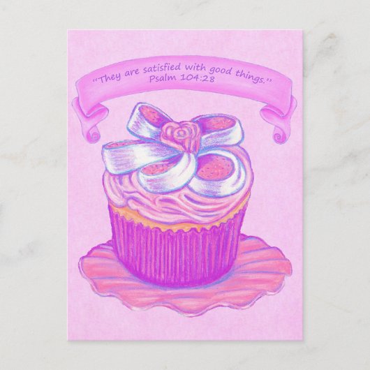 Postale Pink Cupcake~Satisfait Bonne écriture Carte Postal (Devant)