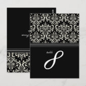 Postale PixDezines Rossi Damask, carte n° de table (Devant / Derrière)