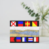 Postale Plage de Vero, Floride Carte nautique Signal drape (Debout devant)