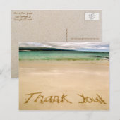 Postale Plage "Merci" Note Carte postale-Envoyer en lune d (Devant / Derrière)