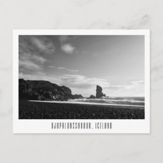 Postale Plage noire de Djupalonssandur en Islande carte po