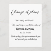 Postale plan de modification de carte d'annulation de mari (Devant)