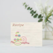 Postale plateau de cupcake de carte de recette (Debout devant)