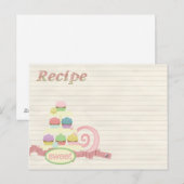 Postale plateau de cupcake de carte de recette (Devant / Derrière)