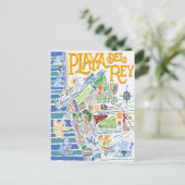 POSTALE PLAYA DEL REY CARTE ILLUSTRÉE (Debout devant)