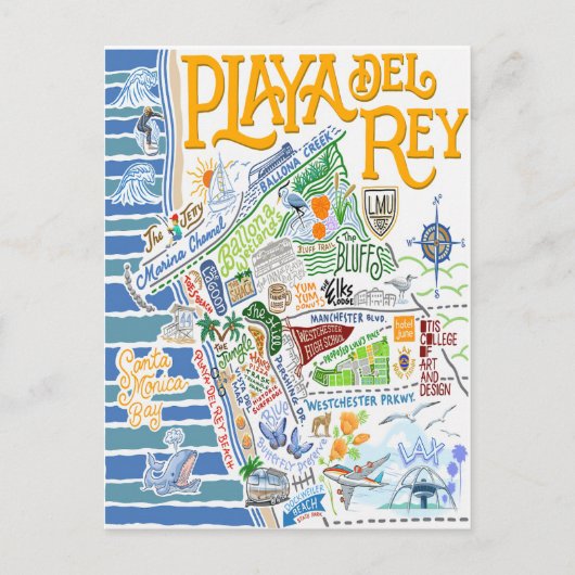POSTALE PLAYA DEL REY CARTE ILLUSTRÉE (Devant)