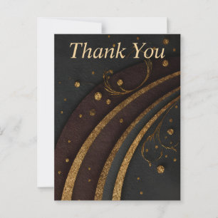 Postale Points Gold Lines sur Carte de remerciements en pa