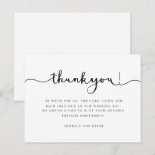 Postale police du script de message de carte de remercieme (Devant / Derrière)