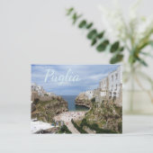 Postale Polignano a Mare ville plage, Puglia texte carte p (Debout devant)