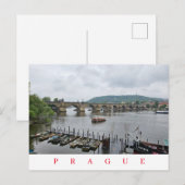 Postale Pont Charles de Prague et bateaux vue carte postal (Devant / Derrière)