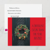 Postale Porte différente - couronne de Noël nouvelle carte (Devant / Derrière)