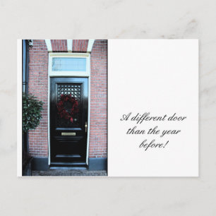 Postale Porte différente - couronne de Noël nouvelle carte