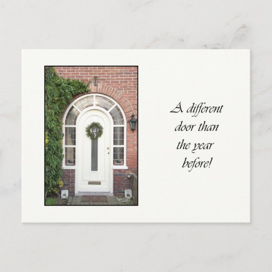 Postale Porte différente - couronne de Noël nouvelle carte (Devant)