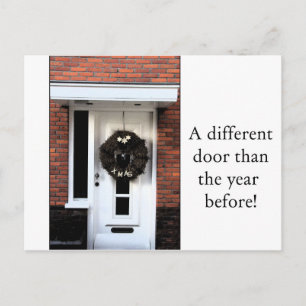 Postale Porte différente - couronne de Noël nouvelle carte