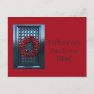 Postale Porte différente - couronne de Noël nouvelle carte