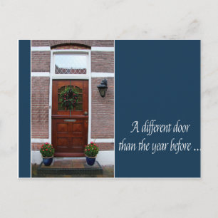 Postale Porte différente - couronne de Noël nouvelle carte
