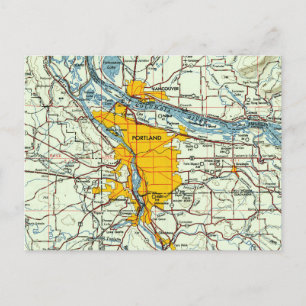 Postale Portland et Vancouver Oregon Carte Vintage