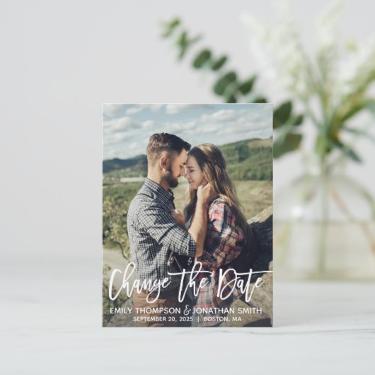 Postale Portrait Moderne Image Modifier La Date Carte Post (Debout devant)