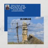 Postale Poste de clôture en pierre du Kansas, carte postal (Devant / Derrière)