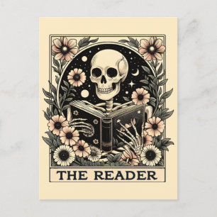 Postale Poster de la carte de tarot du lecteur Skeleton