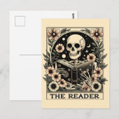 Postale Poster de la carte de tarot du lecteur Skeleton (Devant / Derrière)