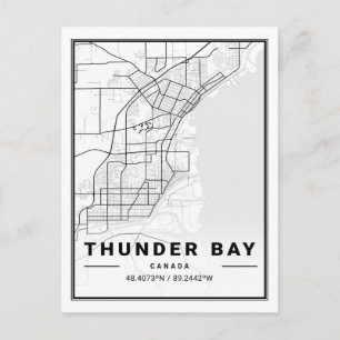 Postale Poster de la carte de Thunder Bay Ontario Canada T