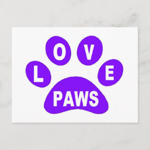 Postale Poster des pattes d'amour de carte sur des pattes 