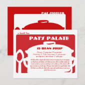 Postale Pot rouge et blanc de soupe à carte de recette à (Devant / Derrière)
