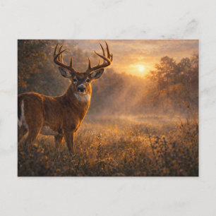 Postale Première Lumière Art de Cerf de Virginie Carte