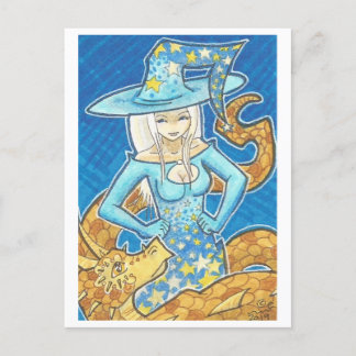 Postale Prêt pour Dragon foncé + Sorcière Imaginaire carte