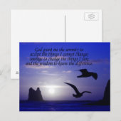 Postale prière de sérénité double oiseau blues carte posta (Devant / Derrière)