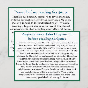 Postale Prière orthodoxe avant lecture de la carte d'écrit