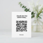 Postale Promotion de la chanson - QR Code Design Carte pos (Debout devant)