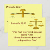 Postale Proverbes 18 17 Carte de mémorisation de verset bi (Devant / Derrière)