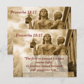 Postale Proverbes 18 17 Carte mémoire de l'écriture (Devant / Derrière)