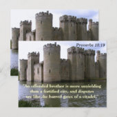 Postale Proverbes 18 19 Frère offensé Carte de verset bibl (Devant / Derrière)