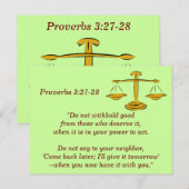 Postale Proverbes 3:27-28 Bible Verse carte mémoire (Devant / Derrière)