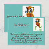 Postale Proverbes 3:3-4 Carte de mémorisation de verset bi (Devant / Derrière)