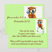 Postale Proverbes 3:7-8 Carte de mémorisation de verset bi (Devant / Derrière)